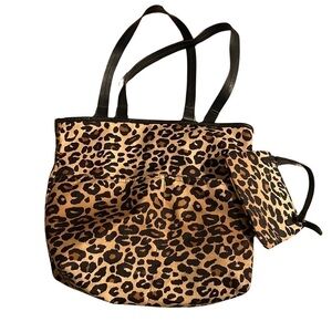 Tyler Rodan Reversible Animal Print Black Faux Leather Mob Wife Silver Hardware